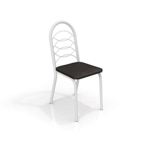 Conjunto 2 Cadeiras Holanda Crome Branco Fosco / Preto Kappesberg