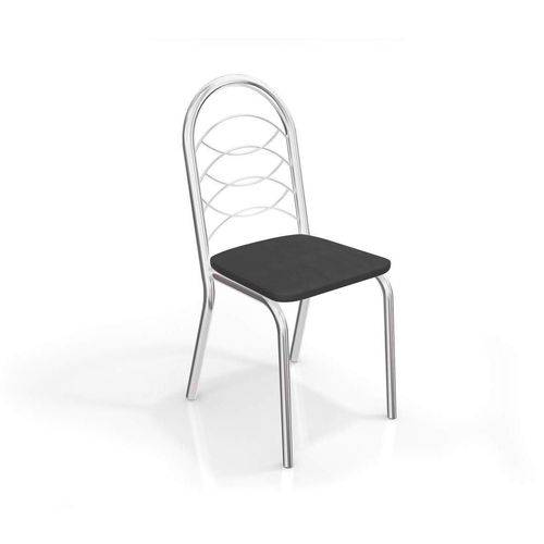 Conjunto 2 Cadeiras Holanda Crome Cromado/Preto Kappesberg