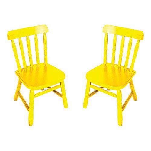 Conjunto 2 Cadeiras Infantil Country Amarela - Única