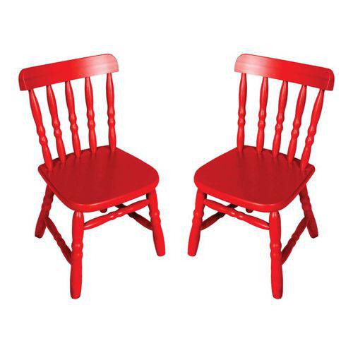 Conjunto 2 Cadeiras Infantil Country Vermelha - Única