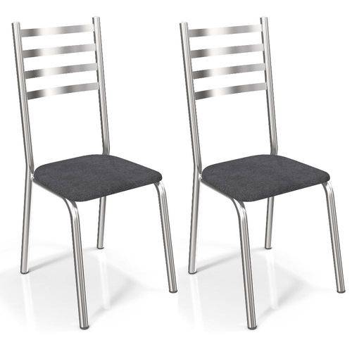 Conjunto 2 Cadeiras Kappesberg Crome Alemanha - Preto/Cinza