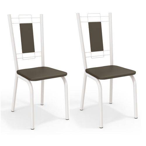 Conjunto 2 Cadeiras Kappesberg Crome Florença Branco Marrom
