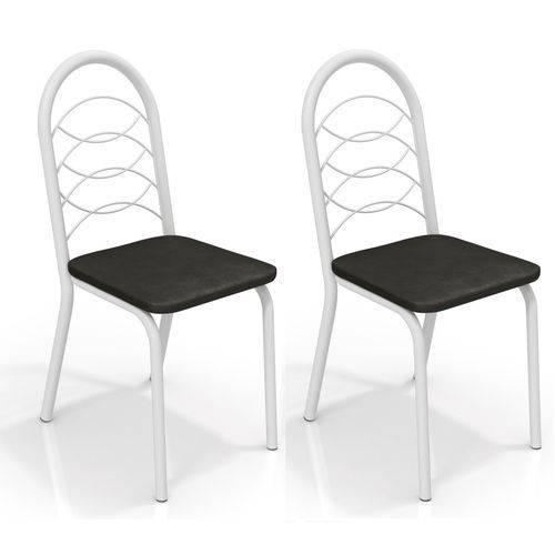 Conjunto 2 Cadeiras Kappesberg Crome Holanda Branco Ii Preto