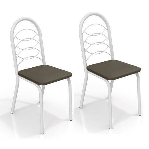 Conjunto 2 Cadeiras Kappesberg Crome Holanda Branco Marrom
