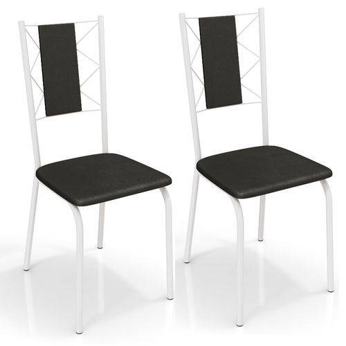 Conjunto 2 Cadeiras Kappesberg Crome Lisboa Branco Ii Preto