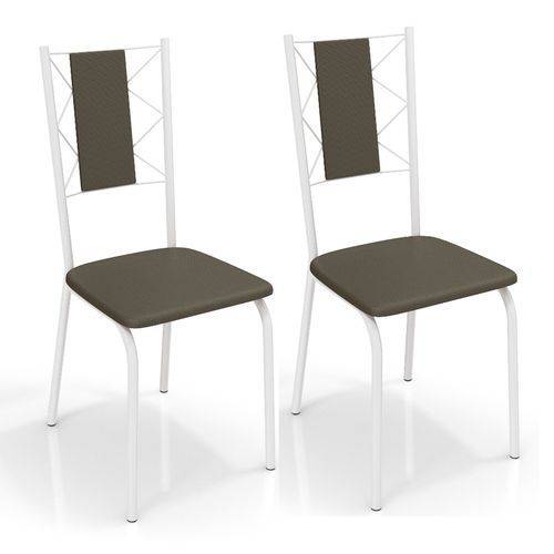 Conjunto 2 Cadeiras Kappesberg Crome Lisboa Branco Marrom