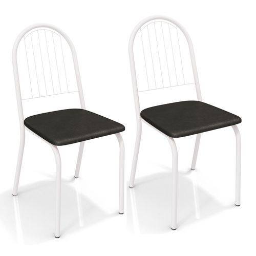 Conjunto 2 Cadeiras Kappesberg Crome Noruega Branco Ii Preto