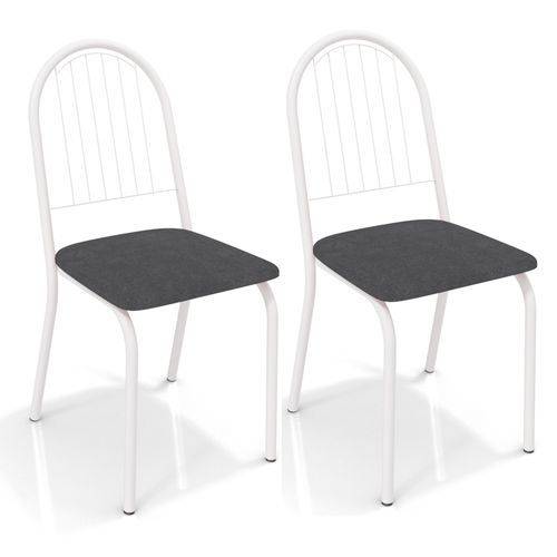 Conjunto 2 Cadeiras Kappesberg Crome Noruega Branco Marrom