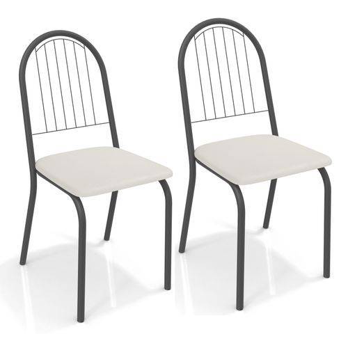 Conjunto 2 Cadeiras Kappesberg Crome Noruega Preto Ii Branco