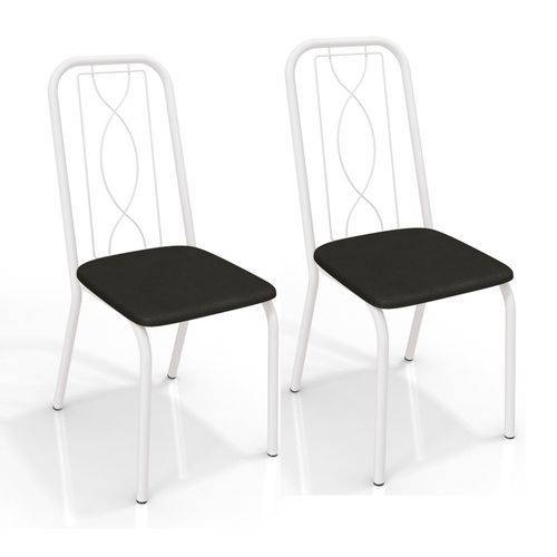 Conjunto 2 Cadeiras Kappesberg Crome Viena Branco Ii Preto