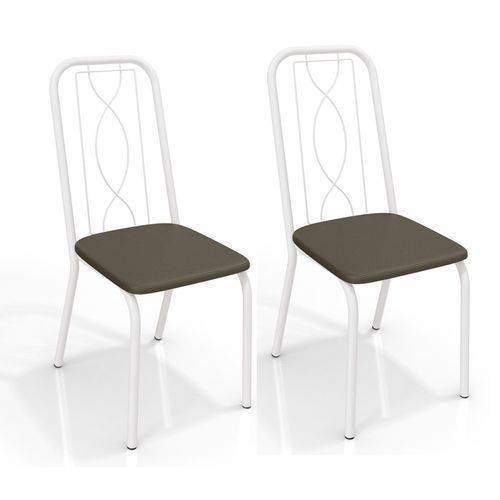 Conjunto 2 Cadeiras Kappesberg Crome Viena Branco Marrom