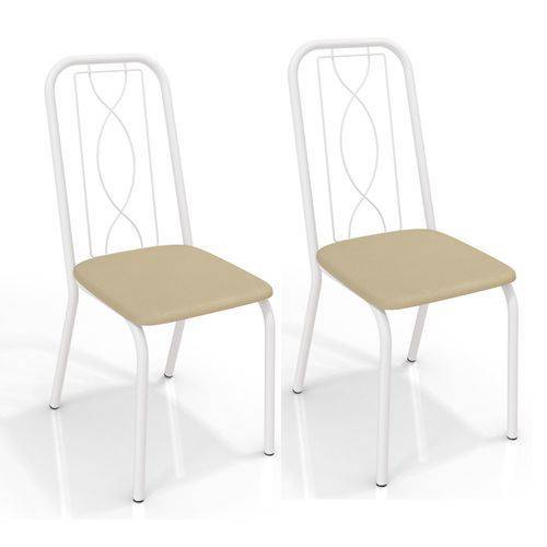 Conjunto 2 Cadeiras Kappesberg Crome Viena Branco Nude