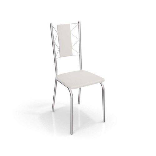 Conjunto 2 Cadeiras Lisboa Crome Cromado/branco Kappesberg