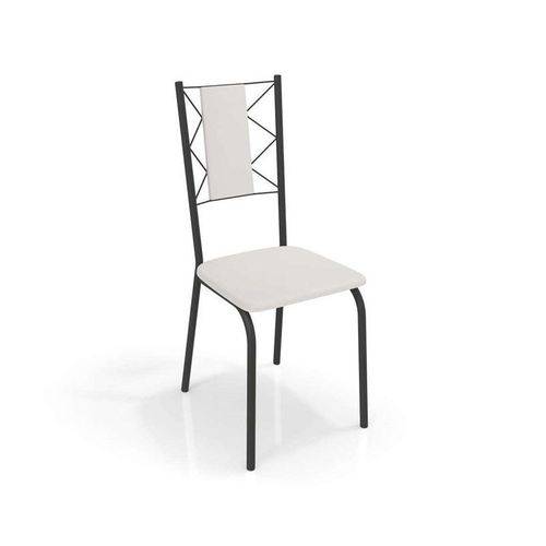 Conjunto 2 Cadeiras Lisboa Crome Preto Fosco/branco Kappesberg
