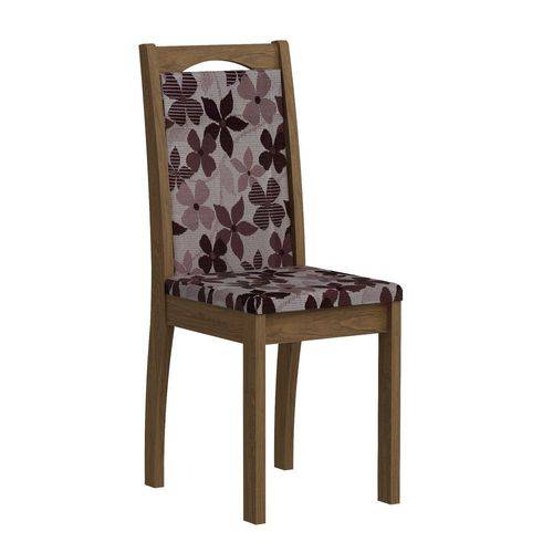 Conjunto 2 Cadeiras Livia Savana e Floral Bordô