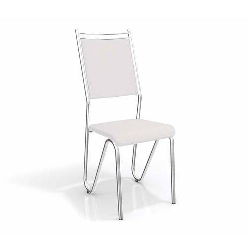 Conjunto 2 Cadeiras Londres Crome Cromado/Branco Kappesberg