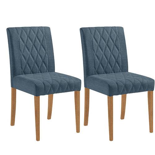 Conjunto 2 Cadeiras Menta – Tremarin - Nogal / Azul