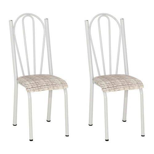 Conjunto 2 Cadeiras Mnemósine Branco e Rattan