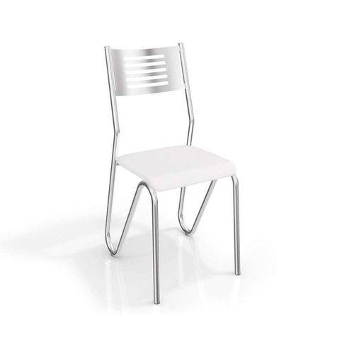 Conjunto 2 Cadeiras Nápoles Crome Cromado/branco Kappesberg