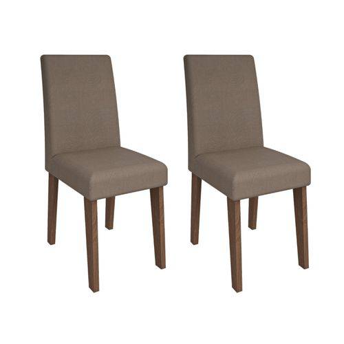 Conjunto 2 Cadeiras Suede Milena Cimol Savana/Pluma