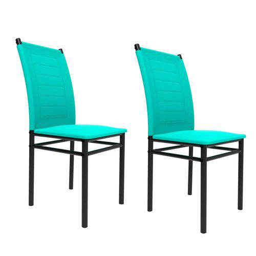 Conjunto 2 Cadeiras Tókio Art Panta Preto/Verde