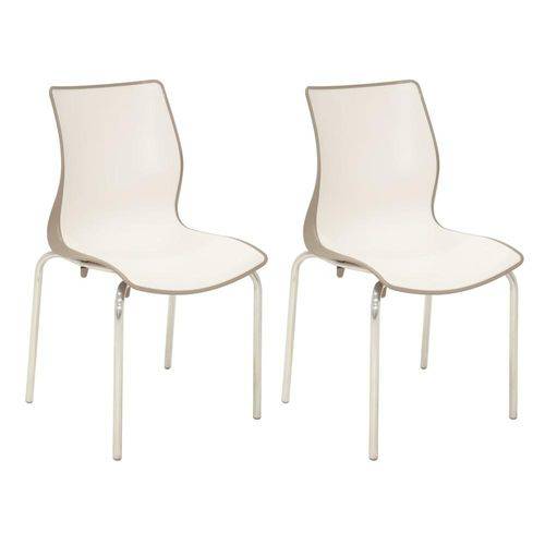 Conjunto 2 Cadeiras Tramontina Maja Creme e Branco 92063210