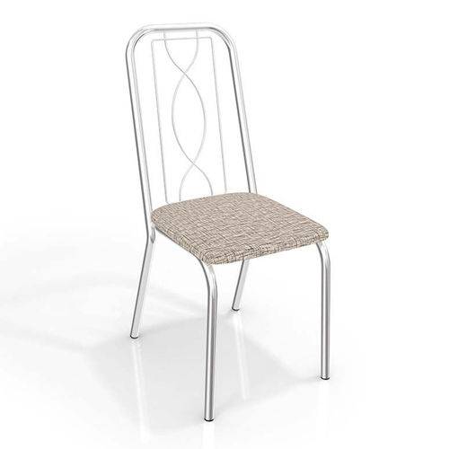 Conjunto 2 Cadeiras Viena Crome 2c072cr-22 Linho Marrom - Kappesberg