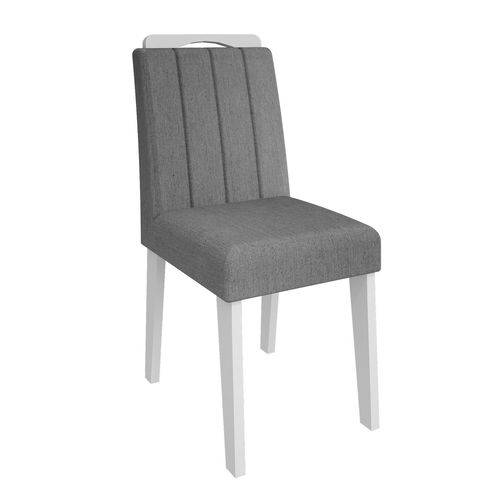 Conjunto 2 Cadeirass Elisa Branco e Platina