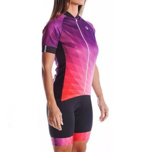 Conjunto Ciclismo Feminino Camisa + Bermuda Barbedo Ametista P