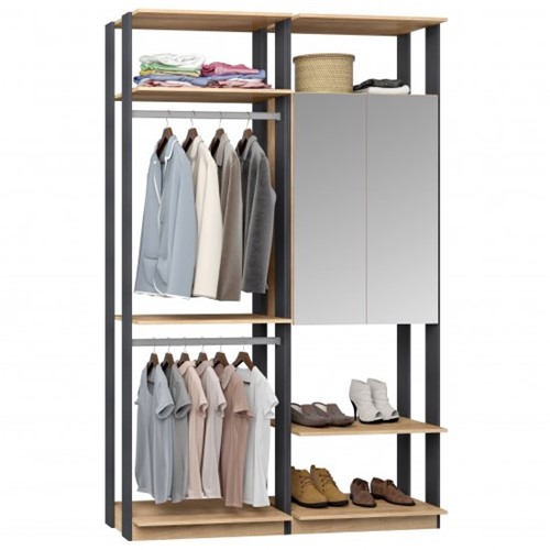 Conjunto Closet da Linha Clothes 9015 C/ Espelho - BE Mobiliário Inteligente | Elare