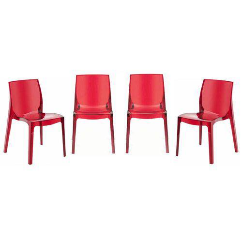 Conjunto com 4 Cadeiras Femme Fatale Vermelha