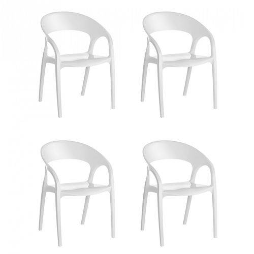 Conjunto com 4 Cadeiras Glass Plus Kappesberg UZ4004 - Branco