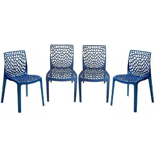 Conjunto com 4 Cadeiras Gruvyer Azul