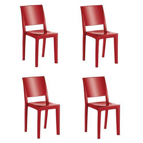 Conjunto com 4 Cadeiras Hydra Plus Kappesberg UZ4002 - Vermelho
