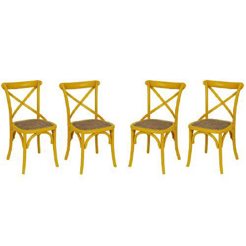 Conjunto com 4 Cadeiras Katrina Amarela