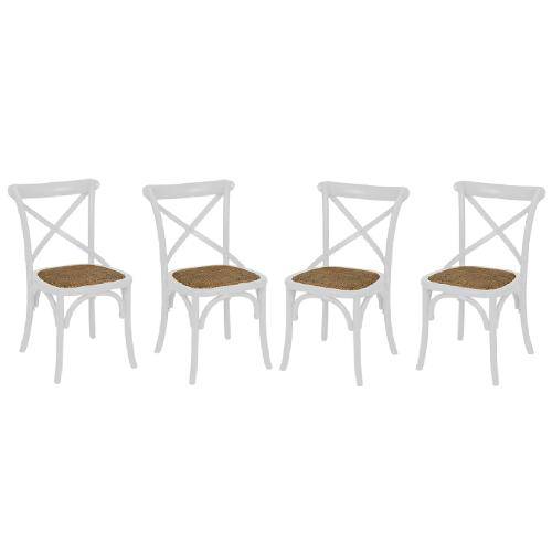 Conjunto com 4 Cadeiras Katrina Branca
