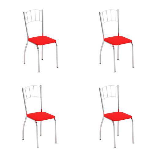 Conjunto com 4 Cadeiras Positano Vermelho