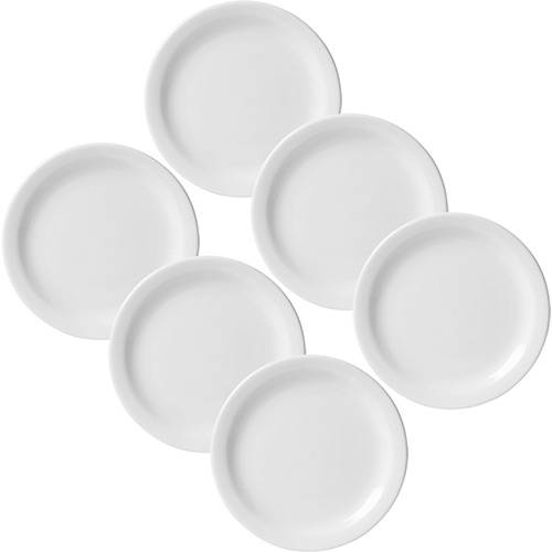 Conjunto com 6 Pratos de Sobremesa 18cm - Mail Order Branco - Oxford