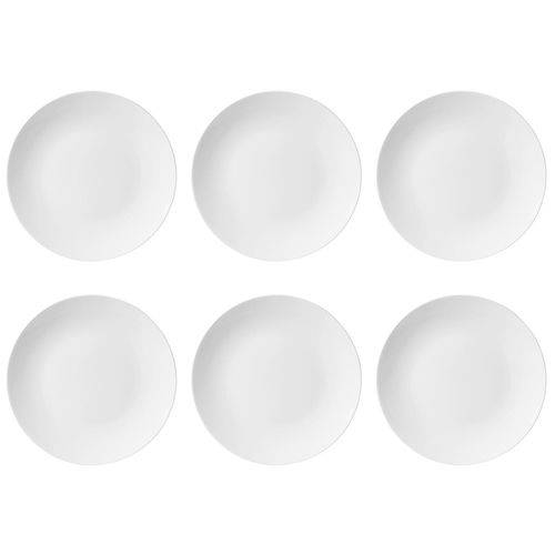 Conjunto com 6 Pratos Fundos Coup Porcelana 24cm EM14-4812 Branco - Oxford