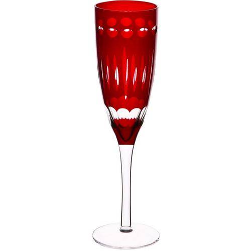 Conjunto com 6 Taças de Vidro para Champagne 150ml Vermelhas Elegance 6597 Lyor