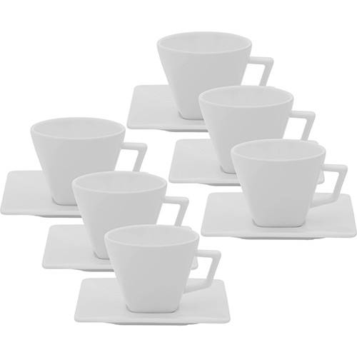 Conjunto com 6 Xícaras de Chá 200ml com Pires - Mail Order Quartier White - Oxford