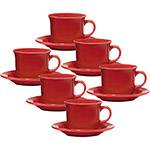Conjunto com 6 Xícaras de Chá 200ml com Pires - Mail Order Red - Oxford Daily