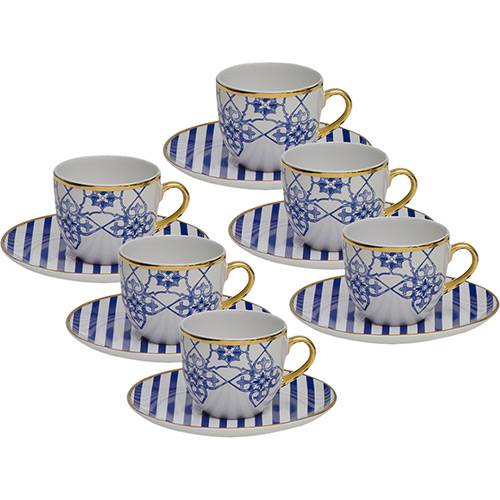 Conjunto com 6 Xícaras de Chá com Pires - Mail Order Coup Lusitana - Oxford