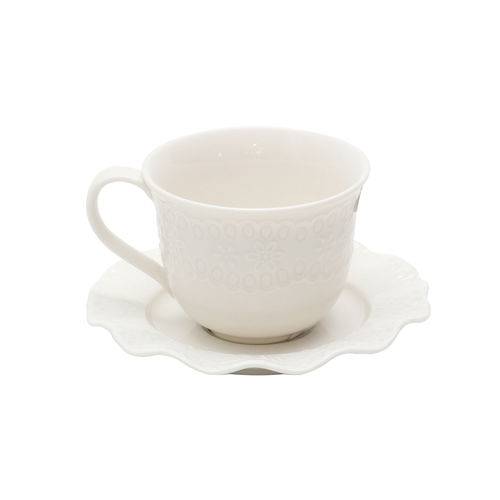 Conjunto com 6 Xícaras para Chá de Porcelana Super Resistente Princess 200ml