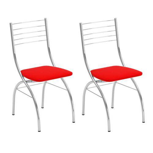 Conjunto com 2 Cadeiras Fiumicino Vermelho