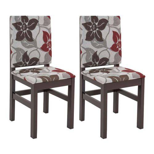 Conjunto com 2 Cadeiras Kai Tabaco e Floral