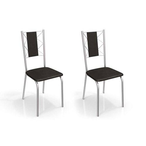 Conjunto com 2 Cadeiras Lisboa Corino Preto