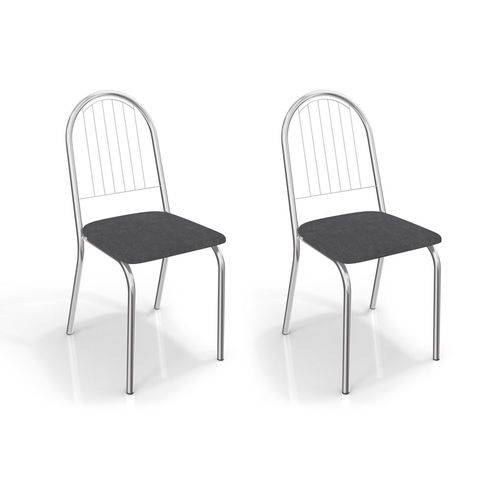 Conjunto com 2 Cadeiras Noruega Corino Cinza