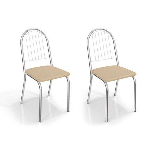 Conjunto com 2 Cadeiras Noruega Corino Marrom Claro
