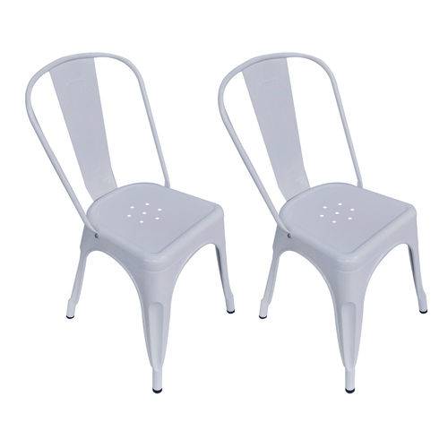 Conjunto com 2 Cadeiras Tolix Branco